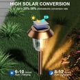 thumbnail image 3 of Solar Pathway Lights Outdoor - 6 Pack Waterproof, 10-40 LM Dimmable Auto On/Off Outdoors Yard Garden Walkway Driveway (Warm White), 3 of 6