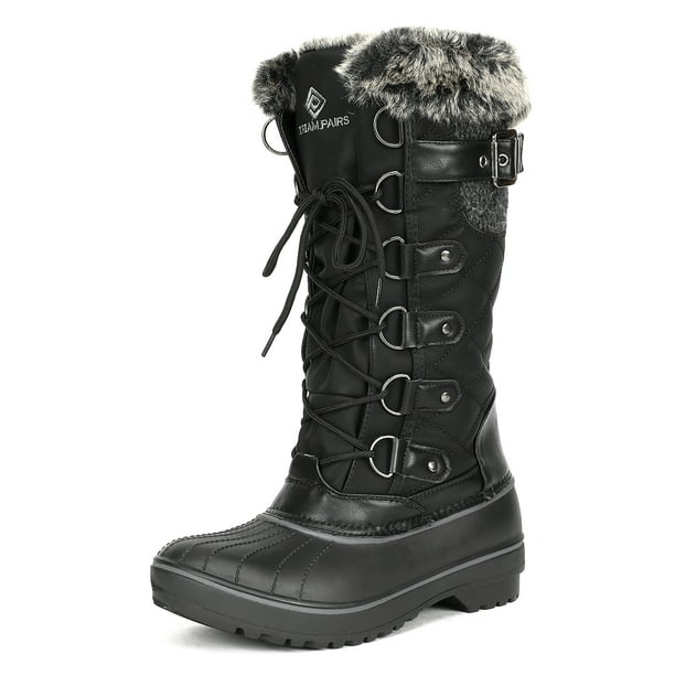 faux fur mid calf boots
