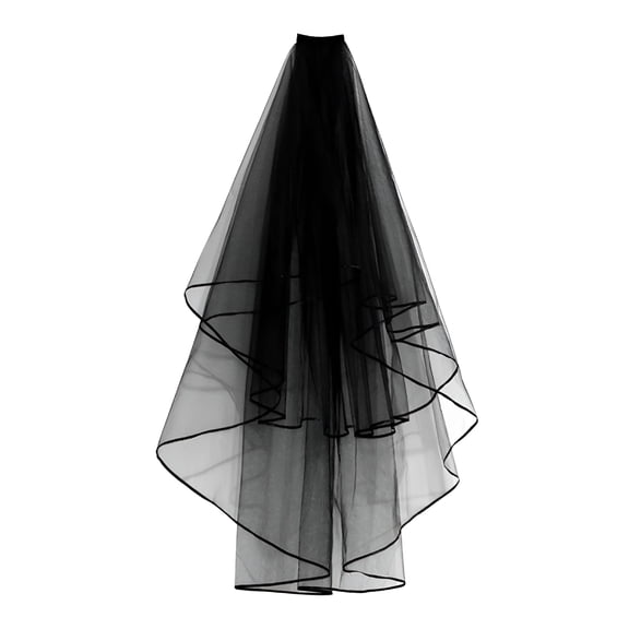 BESTSKY Vintage Bridal Accessory Black Full Length Veil Women Wedding Party Decoration