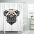 thumbnail image 1 of SUTTOM Head Pug Dog Face Vector Illustration Isolated on White Background Shower Curtain 60x72 inch, 1 of 1
