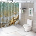 thumbnail image 7 of Orinice  4 Pcs Shower Curtain Set Starfish Seashore Summer Beach Sand Shell Fish Holiday Ocean Aquatic Beautiful with Non-Slip Rugs Toilet Lid Cover and Bath Mat Bathroom Decor Set  36x72, 7 of 7