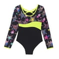 thumbnail image 4 of Sholeno Kids Girls Long Sleeve Gymnastics Leotards Ballet Dancewear One-piece Short Unitard Bodysuit Black 8, 4 of 7