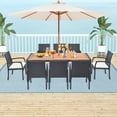 thumbnail image 1 of Costway 9 Pieces  Patio Rattan Dining Set with Acacia Wood Table, 1.9" Umbrella Hole, 1 of 10