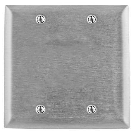 UPC 883778095078 product image for Hubbell Wiring SS23L 2-Gang Standard-Size Type 430 Stainless Steel Blank Wallpla | upcitemdb.com