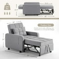 thumbnail image 7 of Furmax Adjustable Sofa Chair Bed Convertible Sleeper Sofa Chair 3 in 1 for Living Room,Grey, 7 of 7