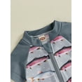 thumbnail image 5 of Biezeib Kids Boys Summer Swimwear Casual Tractor/Fish Print Short Sleeve Zipper Rash Guard Swimsuit Beachwear Bathing Suit, 5 of 6