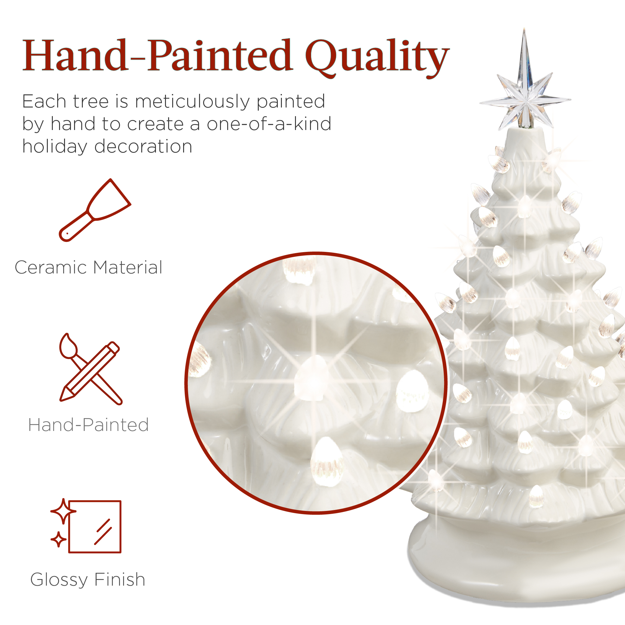 Best Choice Products 15-Inch Ceramic Pre-Lit Christmas Tree photo 2
