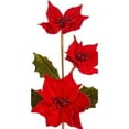 thumbnail image 2 of 23" Triple Poinsettia Stem, 2 of 4