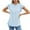Sky Blue, variant on Fesfesfes Essentials Shirt Fashion Casual Women's Solid Short Sleeve Round-neck Fold T-shrit Top Blouse Short Sleeve Shirt M(US:6)