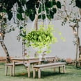 thumbnail image 4 of OUNONA Chic White Iron Wall Planter for Indoor Outdoor Plants with Rustic Metal Design, 4 of 8