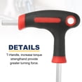 thumbnail image 5 of Uxcell 2pcs T-Handle Hex Key Wrench 2mm Metric 142mm Length Long Arm Cr-V T-Key Inner Hexagon Wrenches Spanner Repair Tools for Automotive Household Maintenance, Red Black, 5 of 7