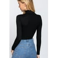 thumbnail image 3 of J. METHOD Women's Turtle Neck Crop Top Long Sleeve Ribbed Knit Casual Basic Cropped T Shirts, 3 of 4