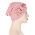 thumbnail image 5 of Hauaitttt Flower Head Hat Cap Ethnic Bohemian Floral Hair Cover Wrap Turban Headwear Turban Cap Pleated Hat Hair Bands for Sports Womens Sweat Bands Headbands for Workouts Hair Headband Headbands, 5 of 8