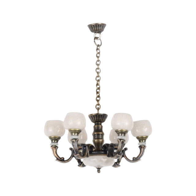 Candelabro de 6 brazos Sunnimix para casa de muñecas 1/12 Cobre