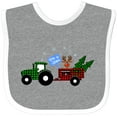 thumbnail image 3 of Inktastic Plaid Christmas Tractor With Cute Reindeer Boys or Girls Baby Bib, 3 of 4