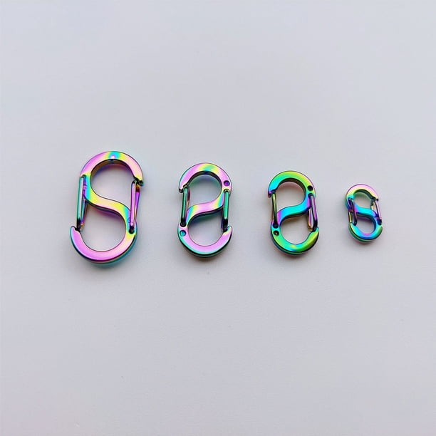 Hebilla en forma de S de acero inoxidable con ocho hebillas en forma de S, hebilla de resorte de doble cabeza, mini hebilla para colgar rápidamente al aire libre, accesorios de joyería