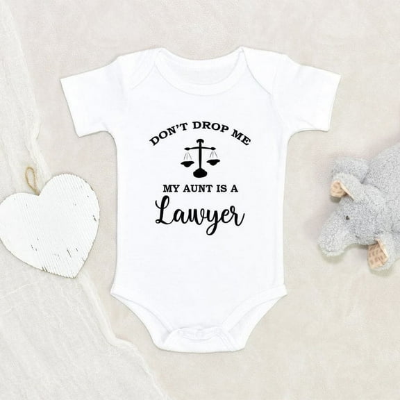 Cute Baby Onesie Lawyer Auntie Baby Onesie Don't Drop Me My Aunt Is A Lawyer Baby Onesie Gift for Niece/Nephew Baby Shower Gift