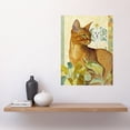 thumbnail image 2 of Abyssinian Cat with Plants Art Nouveau Bright Modern Watercolour Illustration Large Wall Art Poster Print Thick Paper 18X24 Inch, 2 of 5