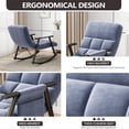 thumbnail image 7 of Casual Folding Rocking Chair upholstered, Lounge Rocking Chair Adjustable high Back and Foot Rest,Side Pockets Placed in Living Room Bedroom Balcony, 7 of 7