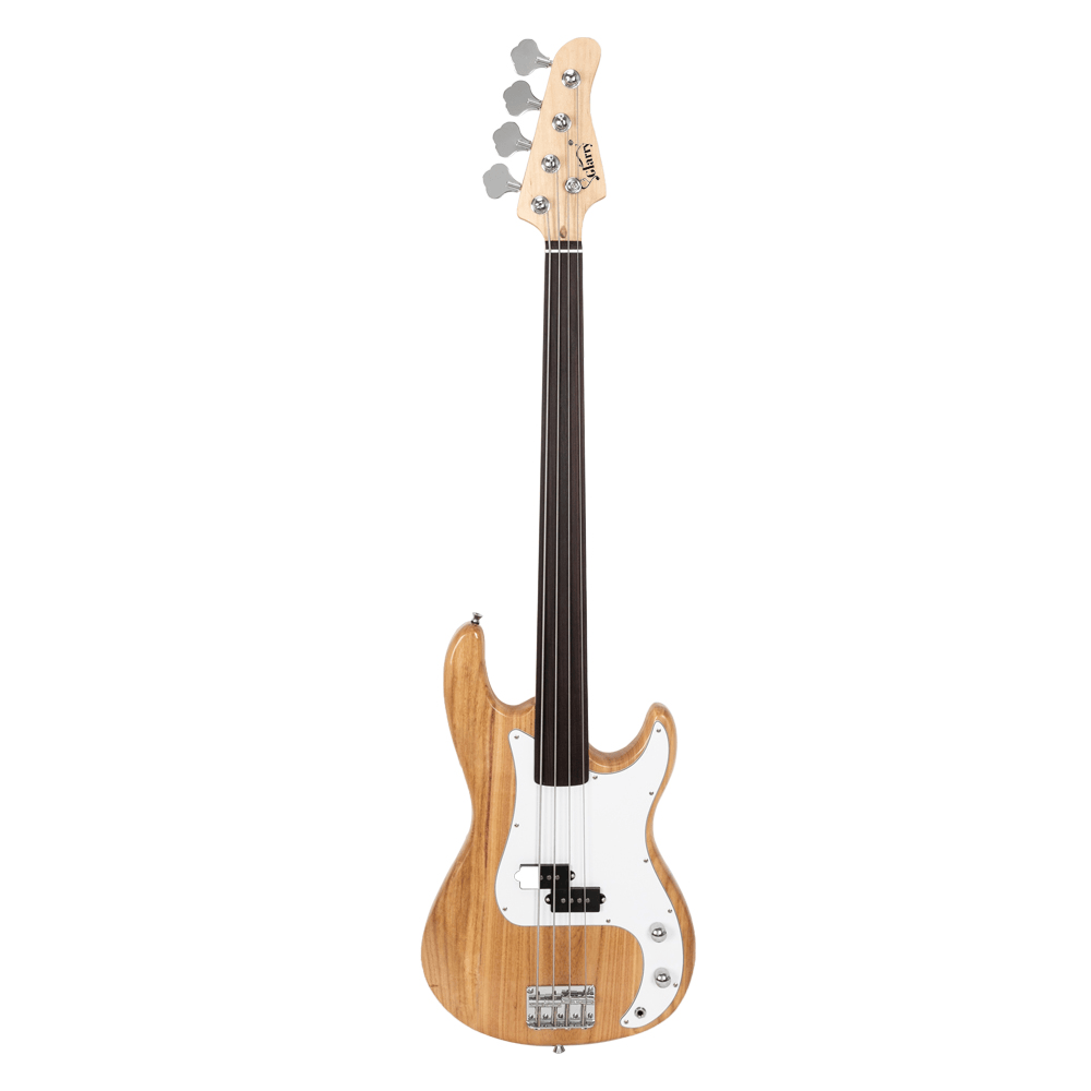 Tcbosik 4 String Electric Bass Guitar, Full Size Standard Right Handed Beginner Kit with Bag, Strap, Plectrum, Amp Wire and Spanner Tool, Burlywood