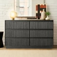 thumbnail image 3 of UPGO Wood Dresser, 6 Drawer Dresser for Bedroom, Modern Chest of Drawers with Deep Drawers Waterproof Living Room, Hallway, Entryway,Black, 3 of 16
