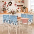 thumbnail image 2 of Christmas Snowman Chair Covers Set of 1 Cute Snowman Xmas Trees Snowflakes Sky Blue Chair Back Covers Stretch Removable Washable Slipcovers Protector for Dining Room Kitchen Party Decor, 2 of 5
