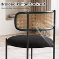thumbnail image 3 of STARY Upholstered Dining Chair Set of 2, Rattan Backrest Kitchen Chair, Black, 3 of 8
