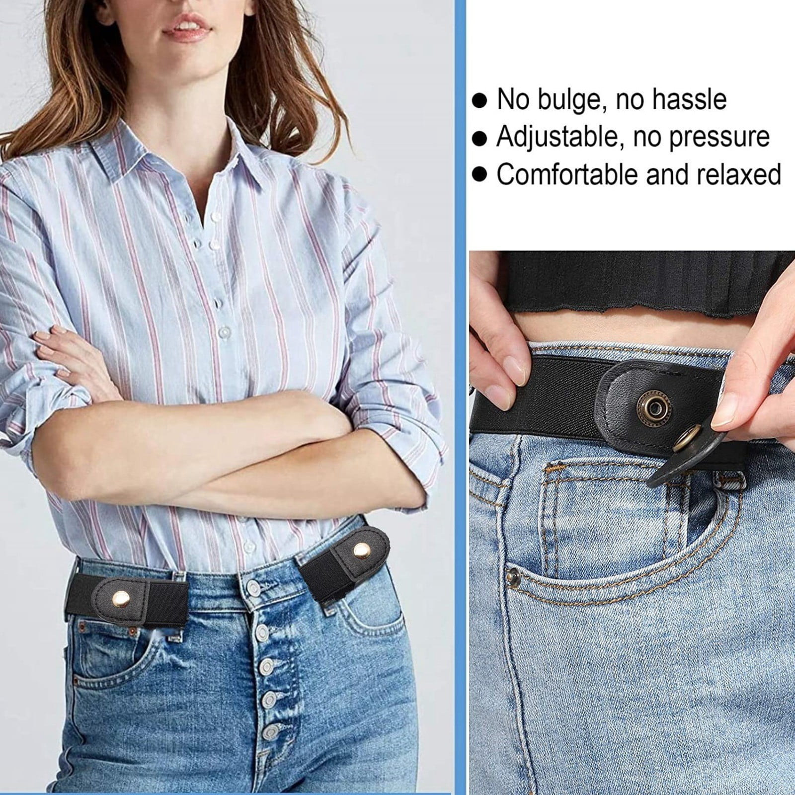 Umitay Buckleless Belt Ladies Jeans Belt Elastic Belt Women Fashion