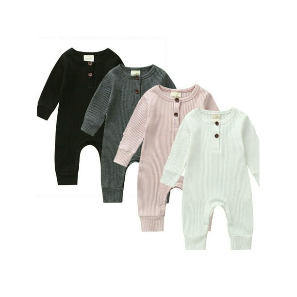 wsevypo Newborn Baby Boy Girl Long Sleeve Knitted Romper Jumpsuit