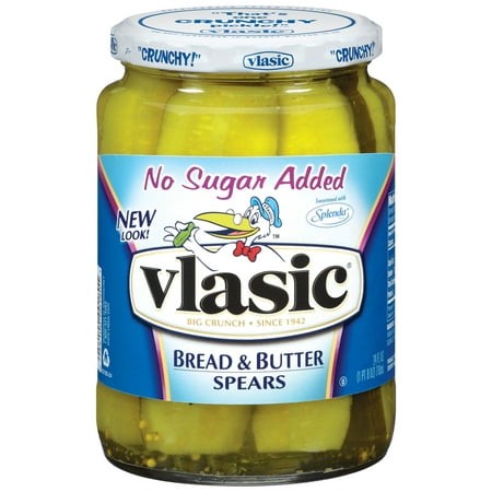(3 Pack) Vlasic: Bread & Butter Spears No Sugar Added Pickles, 24 Fl (Best Butter For Bread)