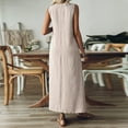 thumbnail image 6 of Mohiass Linen Dresses for Women 2025 V Neck Sleeveless Maxi Dress Summer Casual Tank Dress Beach Vacation Flowy Sundresses Beige XL, 6 of 6