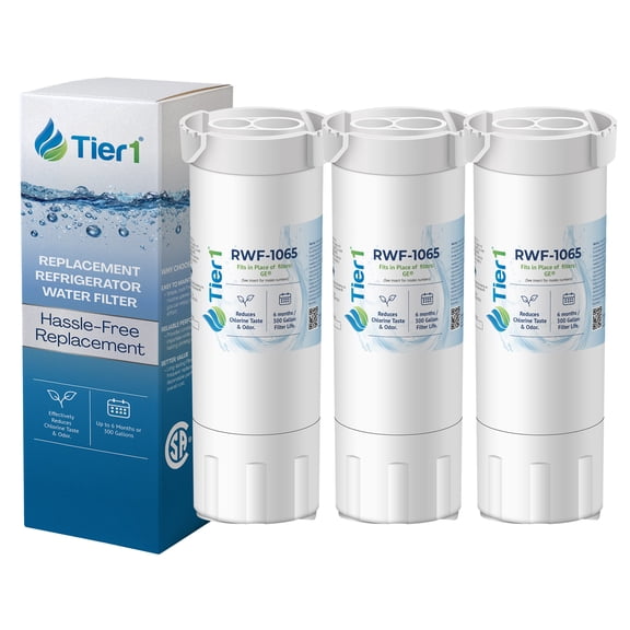 Tier1 XWF Refrigerator Water Filter 3-pk | Replacement for GE XWF, WR17X30702, GBE21, GDE21, GDE25, GFE24, GFE26, GNE21, Fridge Filter