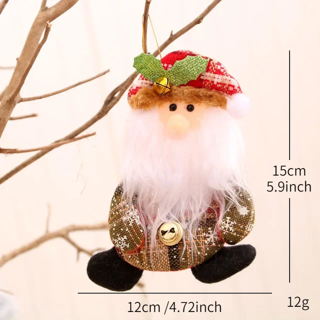 1Pcs Christmas Cute Wool Felt Wooden Elk Pendants Tree Decorations Deer Craft Ornament for 2024 New Year Xmas Tree Decor