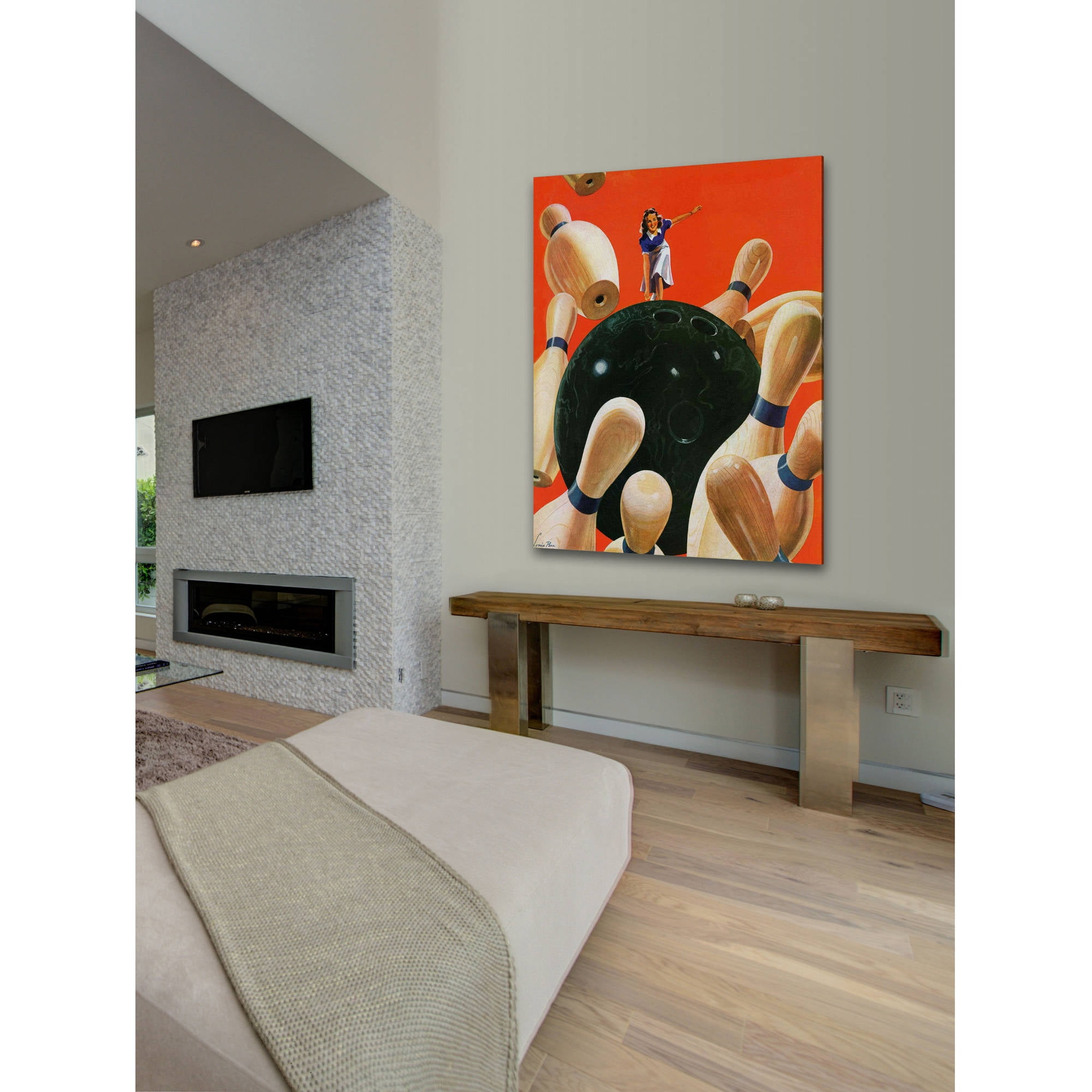 Marmont Hill Bowling Strike by Lonie Bee Painting Print on Canvas