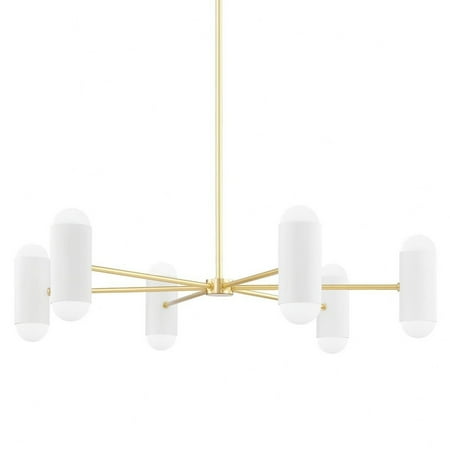 

12 Light Chandelier in Contemporary-Futuristic Style 9.5 inches Tall and 40 inches Wide-Aged Brass/Soft White Combo Finish Bailey Street Home