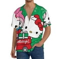 thumbnail image 7 of Lsque Sanrio print Men's Cuban Collar Short Sleeve Shirt Summer Beachwear Casual Button Down Fashionable Vacation Leisure Shirt-X-Large, 7 of 7