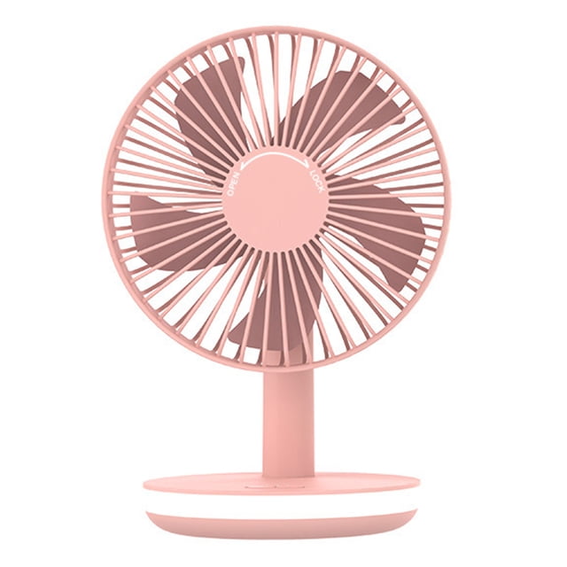 Ventilador de escritorio portátil con luz LED y 3 velocidades, ideal para oficina, dormitorio o sala. Diseño silencioso y ajustable, perfecto para bebés y adultos. ¡Energía USB y batería recargable!