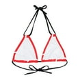 thumbnail image 2 of Effete Feline Claw Marks Scratch Strappy Triangle Bikini Top (AOP), 2 of 4