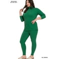 thumbnail image 4 of Zenana Women's Soft Fabric Mock Neck Long Sleeve Top & Leggings - 2 Pieces Tracksuit Set, 4 of 5