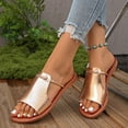 thumbnail image 6 of Women's Braided Detail Solid Color Slide Sandals Wide Width Friendly Flat Slippers Soft Faux Leather Lightweight Non Slip Open Toe Summer Beach Casual Outdoor Slides, 6 of 10