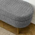 thumbnail image 6 of BSHTI Ottoman Oval Storage Bench,Rubber Wood Legs,Storage Bench with Cylindrical Arms and Iron Legs for Hallway Living Room Bedroom, 6 of 9