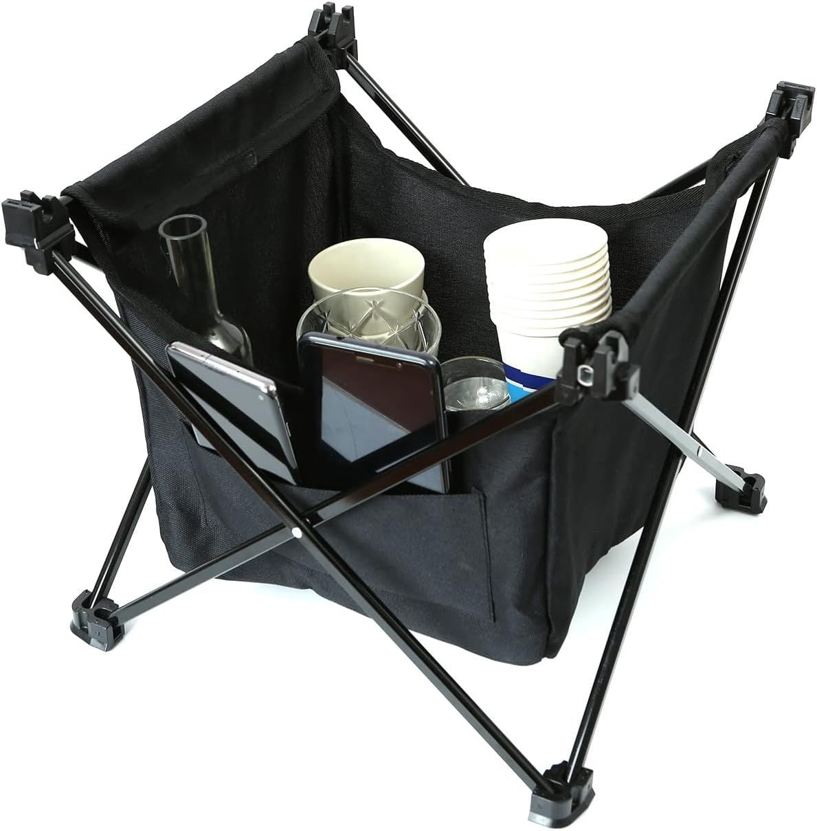 Ultralight Folding Camping Table, Aerospace Aluminum Backpacking Table with Detachable 600D Poly Storage Bag, Upgraded Nylon Hinges Supports 60 LBS for Hiking Fishing Picnic Beach