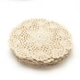 thumbnail image 5 of Doilies, 12Pcs 8 Inch Doilies Crochet Round Lace Doily Handmade Placemats 100% Cotton Crocheted Coasters, Beige, 5 of 9