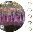 thumbnail image 3 of Artificial Flower Door Garland Fake Wreath Decal Household Accessories Fine Workmanship Compact Size Multipurpose Wedding Light Purple 1.8m, 3 of 10