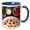 Blue/White, variant on 3drose, Pepperoni Pizza, 11oz Magic Transforming Mug