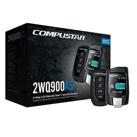 Compustar CS2WQ900 AS Car Security and Alarm 2 Way Remote Starter & Alarm 3000' Range (2 Piece)