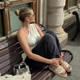 thumbnail image 3 of Cushionaire Playa Espadrille Platform Sandals for Women, Decorative Shell Embellishment and Boho Woven Detail Womens Slides, 3 of 20
