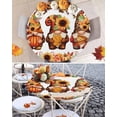 thumbnail image 6 of Round Fitted Tablecloths Fall Thanksgiving Pumpkin Sunflower Dwarf Waterproof Table Cover for Kitchen Dining Party Decor Orange Maple Leaf,55"-60", 6 of 6