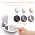 thumbnail image 3 of Mocado Compact LED Travel Makeup Mirror - 4 Inches 1X/10X Magnification Travel Mirror with Light Dimmable Double Sides Lighted USB Rechargeable Compact Mirror for Purse Pocket Travel(Pink Marble), 3 of 5