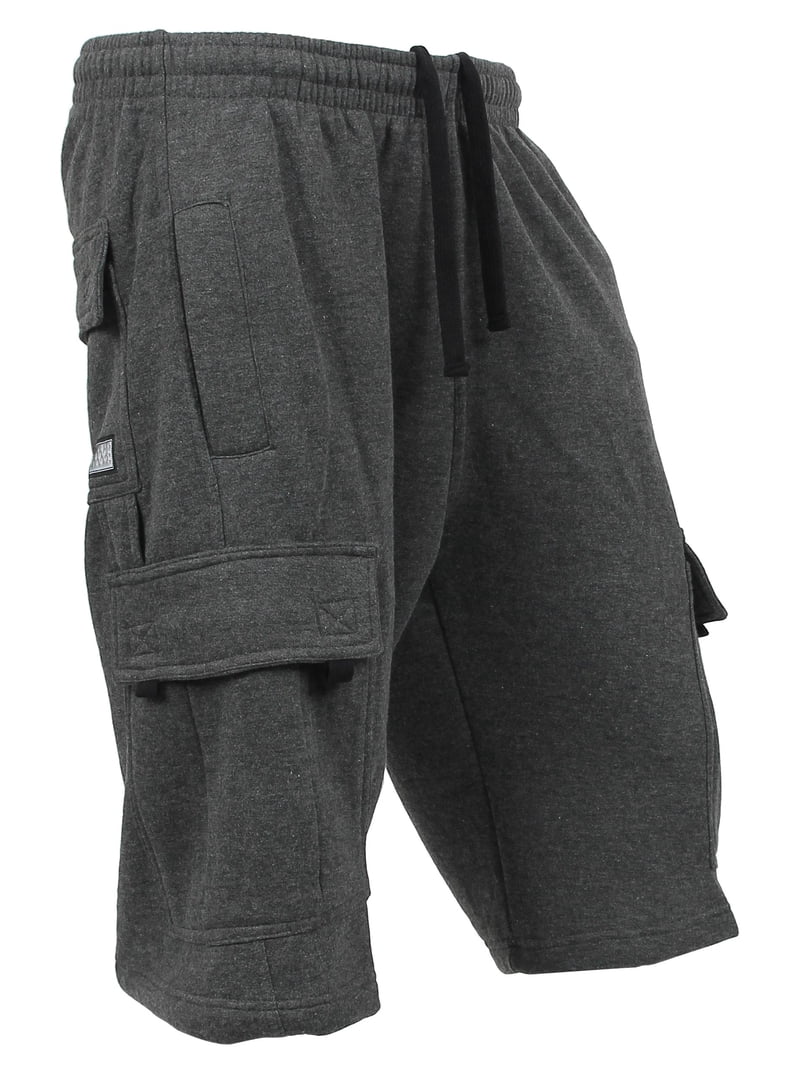 Mens Pro Club Cargo Sweat Shorts Heavy Weight Fleece Shorts S-5XL